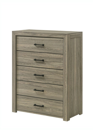 Dario Commode 5 tiroirs – brun pâle, beige