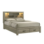 Dario 3-Piece Queen Storage Bed - Light Brown, Beige