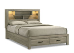 Dario 6-Piece Full Storage Bedroom Set - Light Brown, Beige