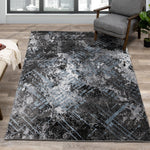 Dawn 5'3" x 7'7" Worn Crosshatch Area Rug - Grey, Blue