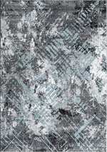 Dawn 5'3" x 7'7" Worn Crosshatch Area Rug - Grey, Blue