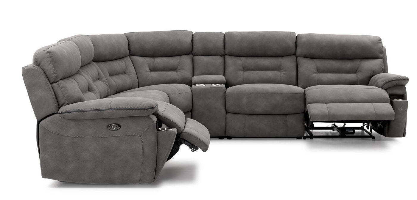 Dawson 6-Piece Power Reclining Sectional with Console - Graphite