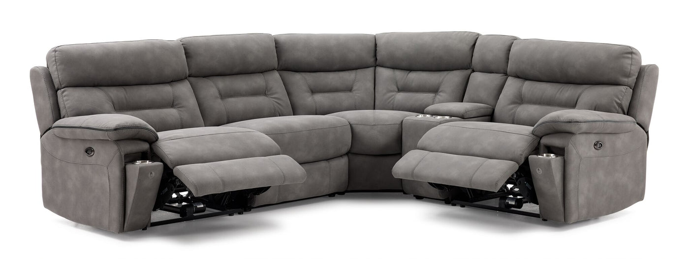 Dawson 5-Piece Power Reclining Sectional with Console - Graphite