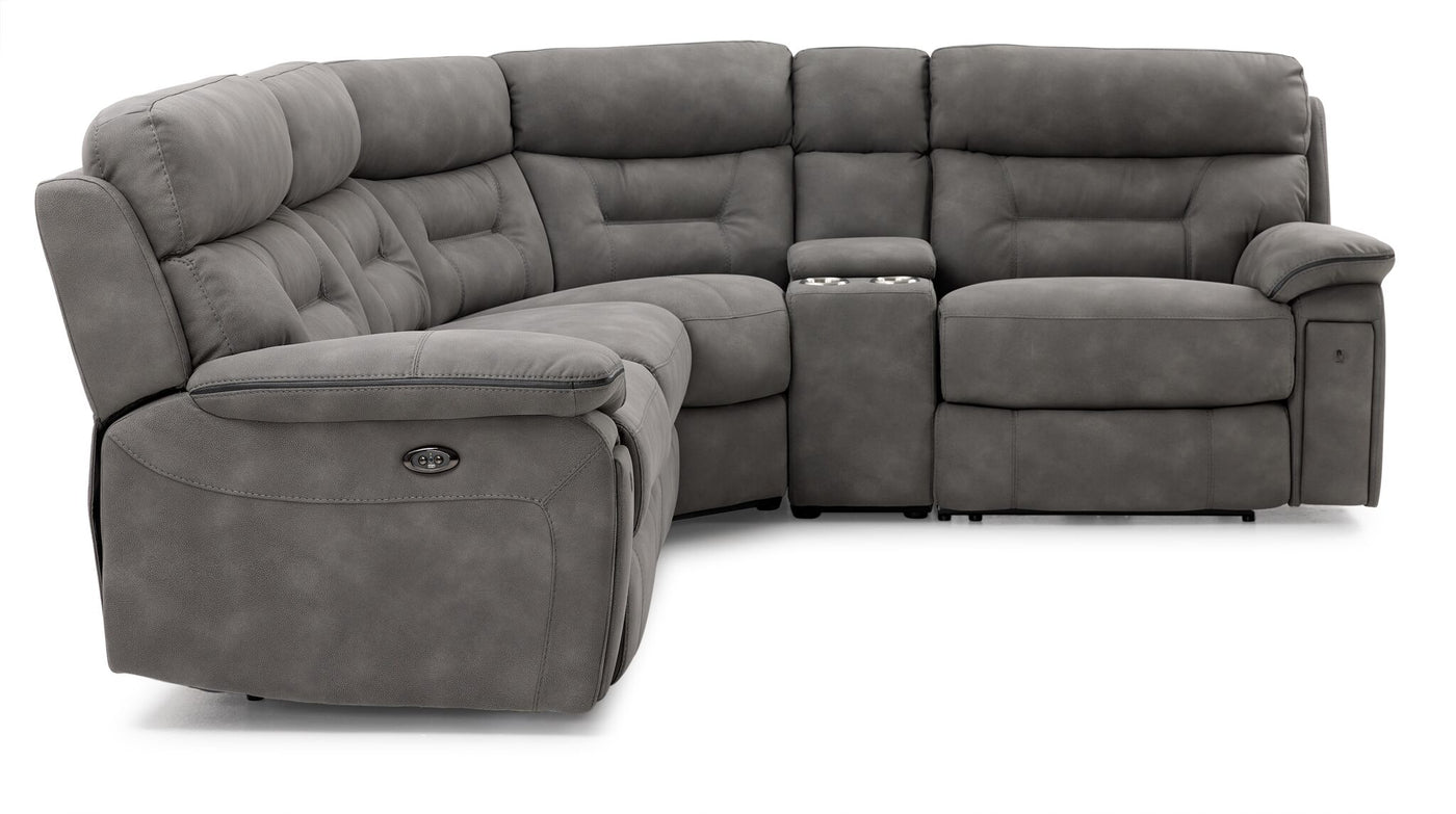 Dawson 5-Piece Power Reclining Sectional with Console - Graphite