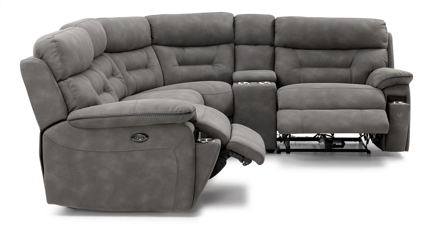 Dawson 5-Piece Power Reclining Sectional with Console - Graphite