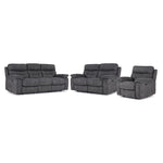 Dawson Power Reclining Sofa, Loveseat and Chair Set - Graphite