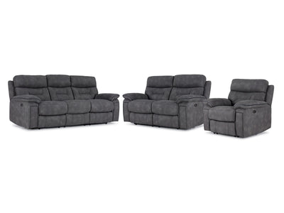 Dawson Sofa, causeuse et fauteuil inclinables électriques – graphite