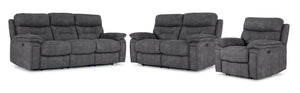 Dawson Sofa, causeuse et fauteuil inclinables électriques – graphite