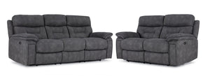 Dawson Sofa et causeuse inclinables électriques – graphite