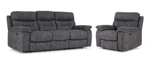 Dawson Sofa et fauteuil inclinables électriques – graphite