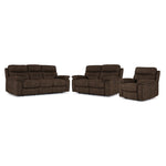 Dawson Power Reclining Sofa, Loveseat and Chair Set - Brown