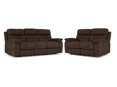 Dawson Sofa et causeuse inclinables électriques – brun