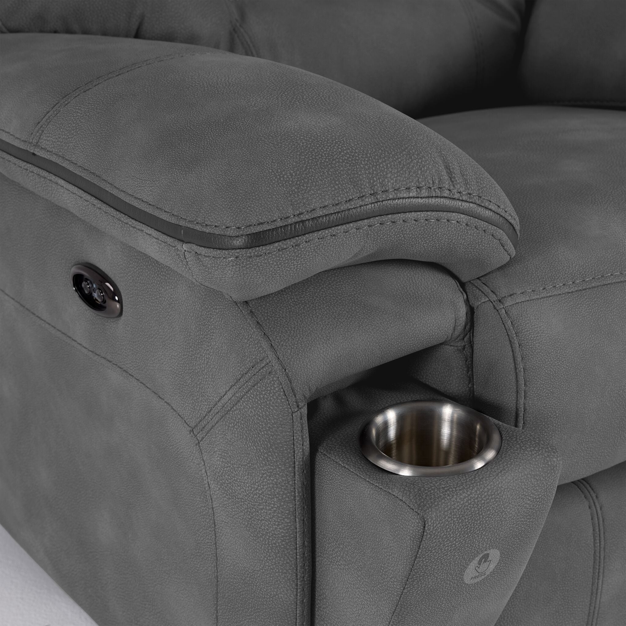 Dawson Power Reclining Sofa, Loveseat and Chair Set - Silver Grey