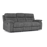 Dawson Power Reclining Sofa and Loveseat Set - Silver Grey