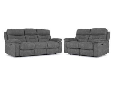 Dawson Sofa et causeuse inclinables électriques – gris argent