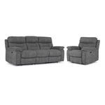 Dawson Power Reclining Sofa and Chair Set - Silver Grey