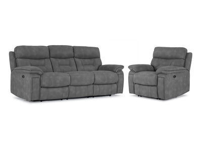 Dawson Sofa et fauteuil inclinables électriques – gris argent