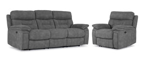 Dawson Sofa et fauteuil inclinables électriques – gris argent