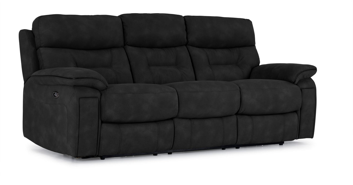 Dawson Power Reclining Sofa and Chair Set - Charcoal