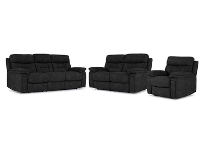 Dawson Sofa, causeuse et fauteuil inclinables électriques – anthracite