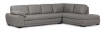 Daytona Leather 2-Piece Sectional with Right-Facing Chaise - Light Grey