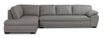 Daytona Leather 2-Piece Sectional with Left-Facing Chaise - Light Grey