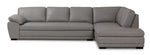 Daytona Leather 2-Piece Sectional with Right-Facing Chaise - Light Grey