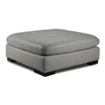 Daytona Leather Ottoman - Light Grey