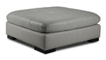 Daytona Leather Ottoman - Light Grey