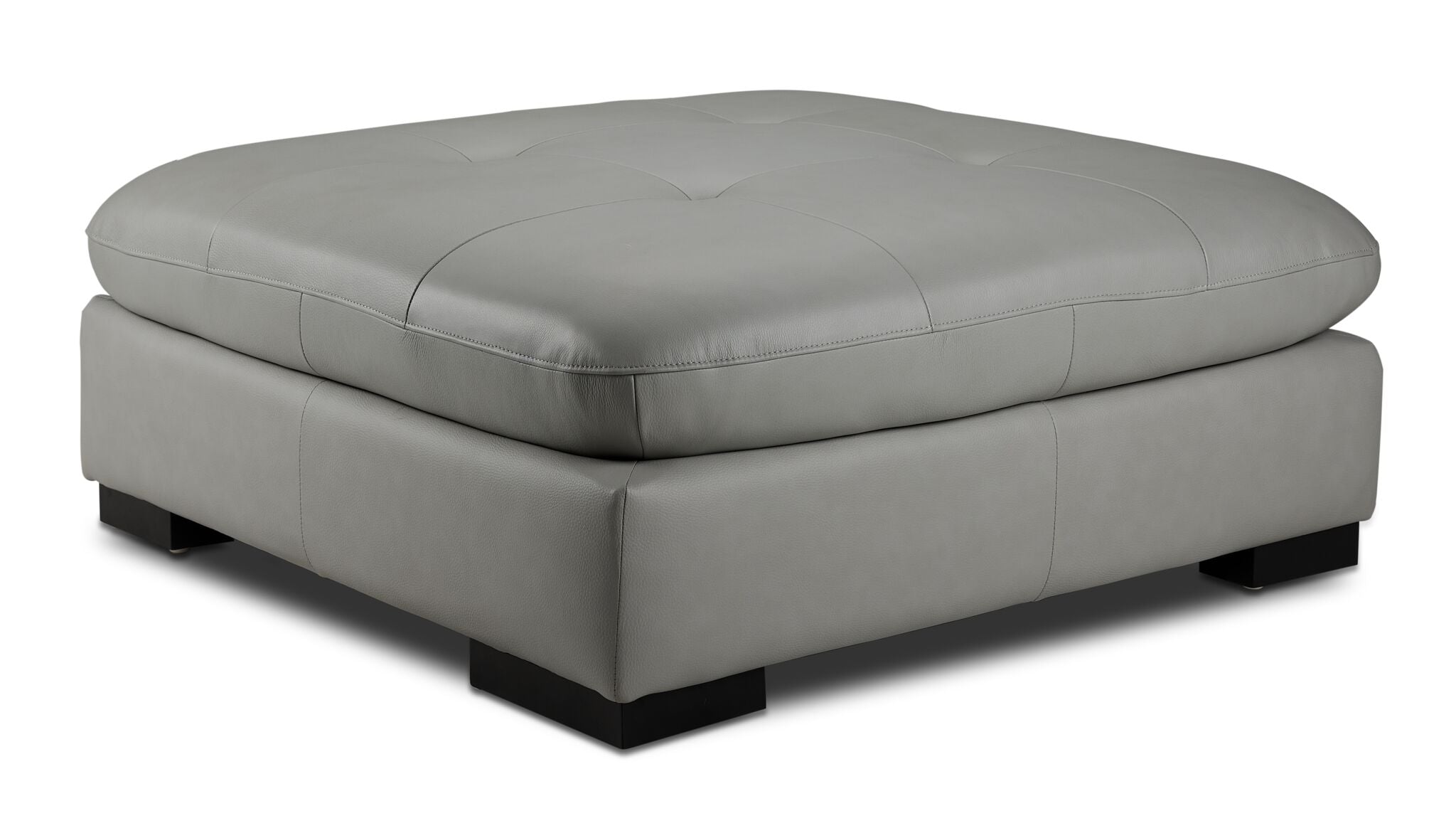 Daytona Leather Ottoman - Light Grey
