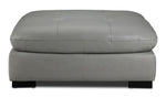 Daytona Leather Ottoman - Light Grey