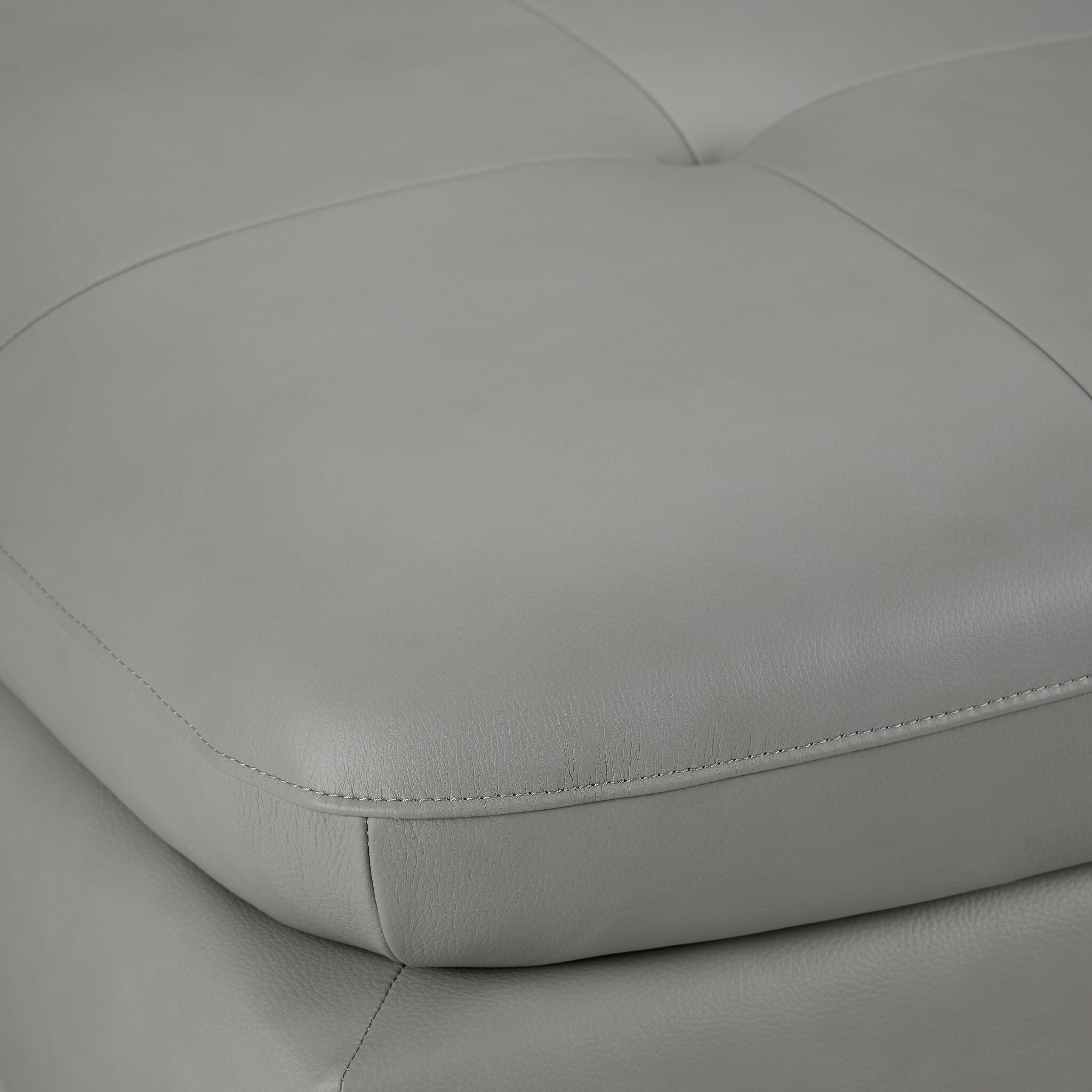 Daytona Leather Ottoman - Light Grey