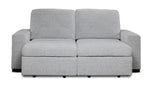 Delphine Power Slide-Out Sofa Bed - Off White with both power slide-out seats extended for added legroom
