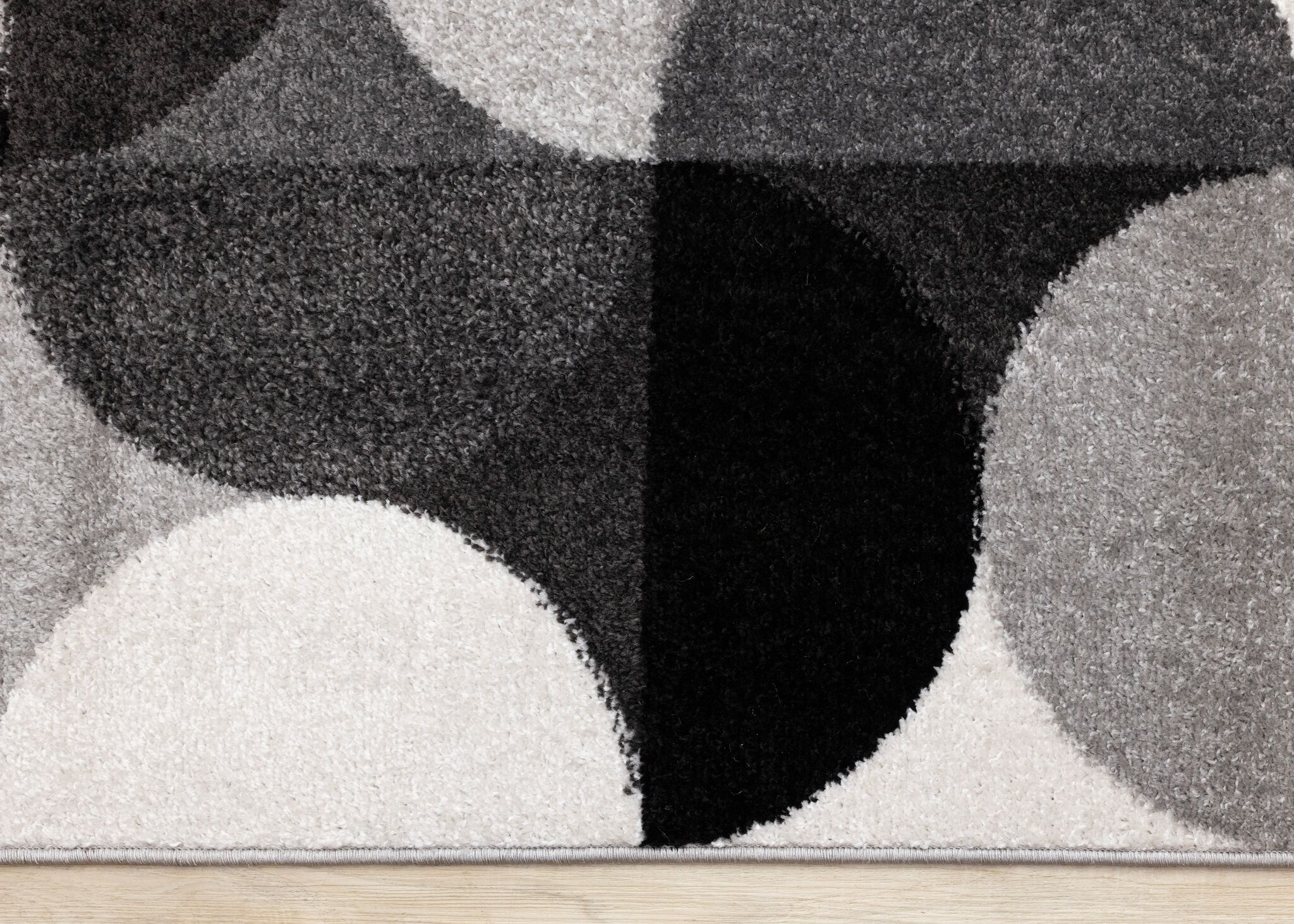 Eclipse 7'10" x 10'6" Mid-Century Modern Design Area Rug - Grey, Black, White