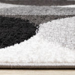 Eclipse 5'3" x 7'7" Mid-Century Modern Design Area Rug - Grey, Black, White