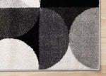 Eclipse 5'3" x 7'7" Mid-Century Modern Design Area Rug - Grey, Black, White
