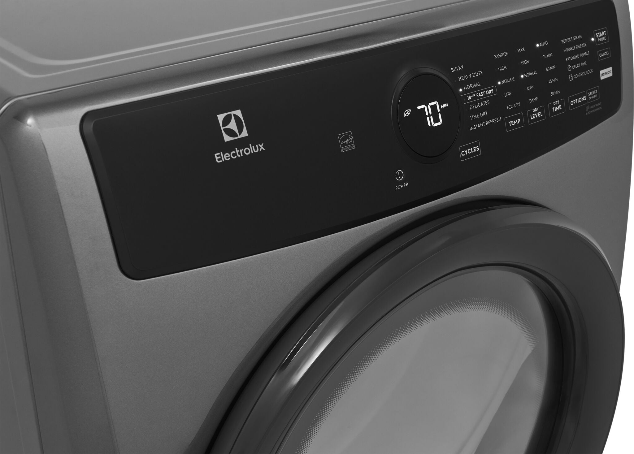 Electrolux Titanium Front Load Perfect Steam™ Electric Dryer with Instant Refresh (8.0 Cu. Ft) - ELFE743CAT