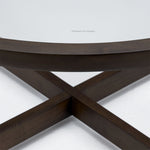 Elora 36" Round Coffee Table - Walnut and Tarnished Silver Finish