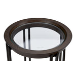 Elora 16" Round Accent Table - Walnut and Tarnished Silver Finish