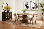 In Harmony - Elure 5-Piece Round Dining Table With Lazy Susan - Latte