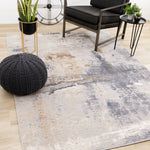 Smoky Terrain 7'10" x 10'6" Distressed Design Area Rug - Taupe, White, Brown