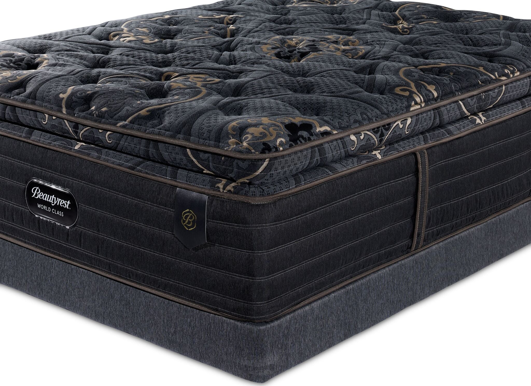 Beautyrest World Class Empress Luxury Firm Queen Mattress and Low Profile Boxspring Set