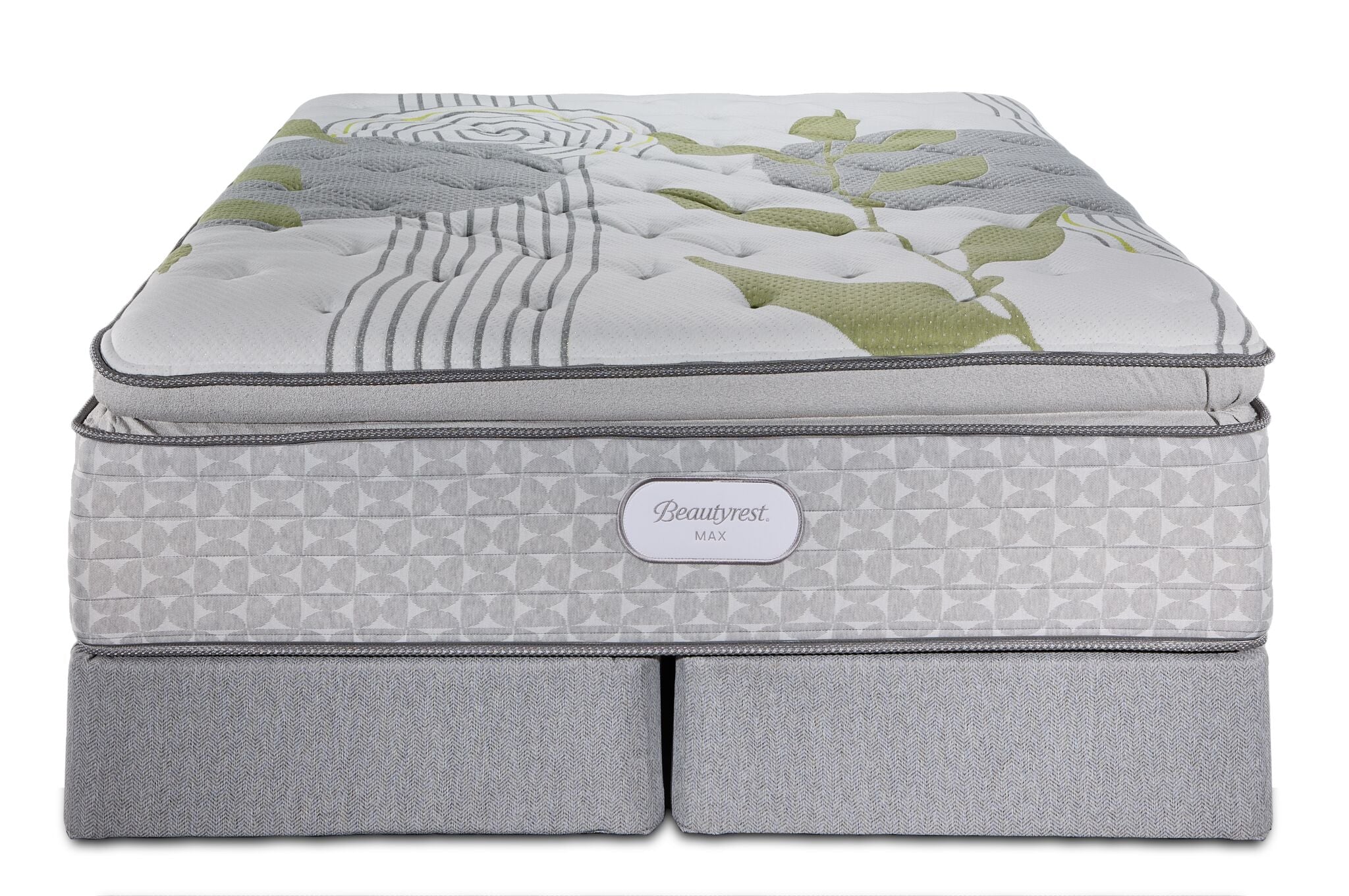 Beautyrest Max+ Valley Pillow Top Plush King Mattress and Split Boxspring Set