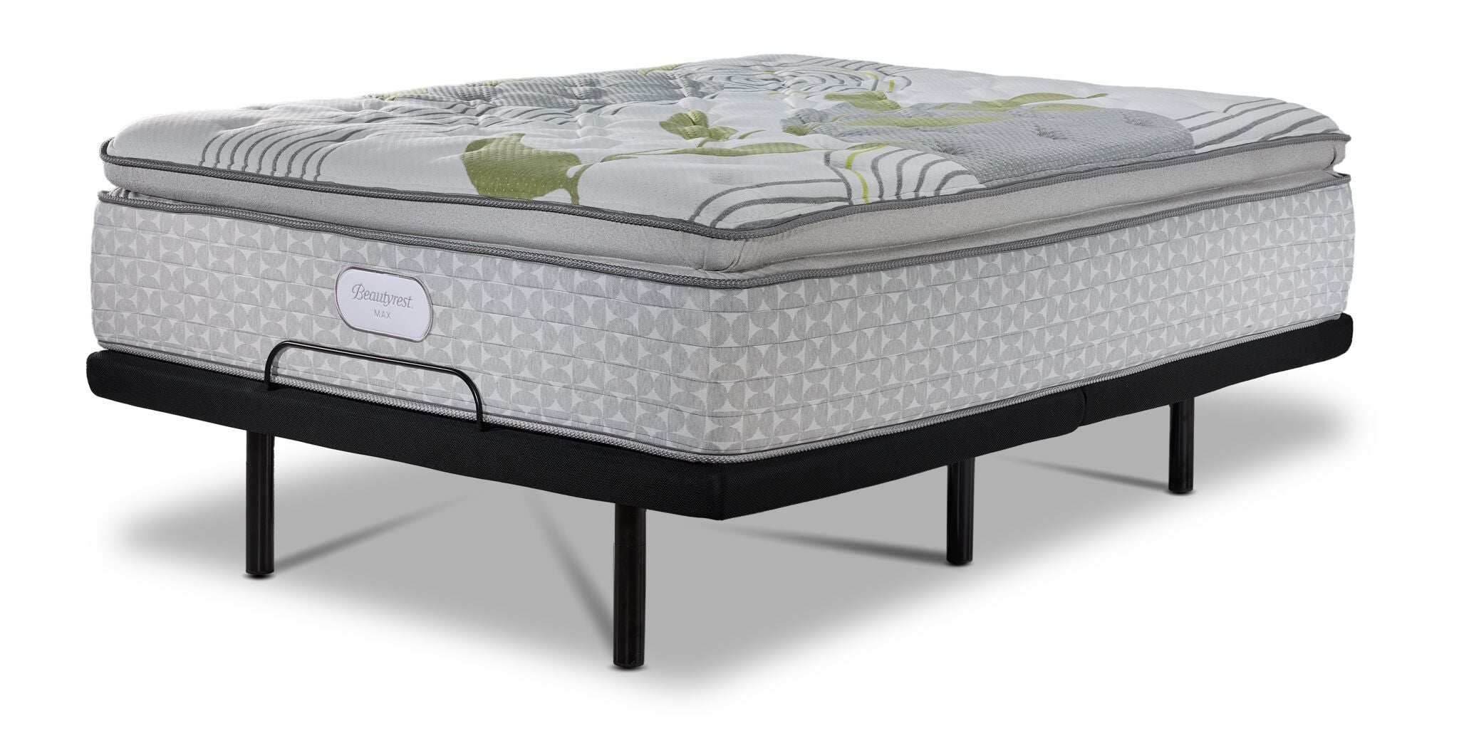 Beautyrest Max+ Valley Pillow Top Plush Twin XL Mattress and L2 Motion Pro Adjustable Base