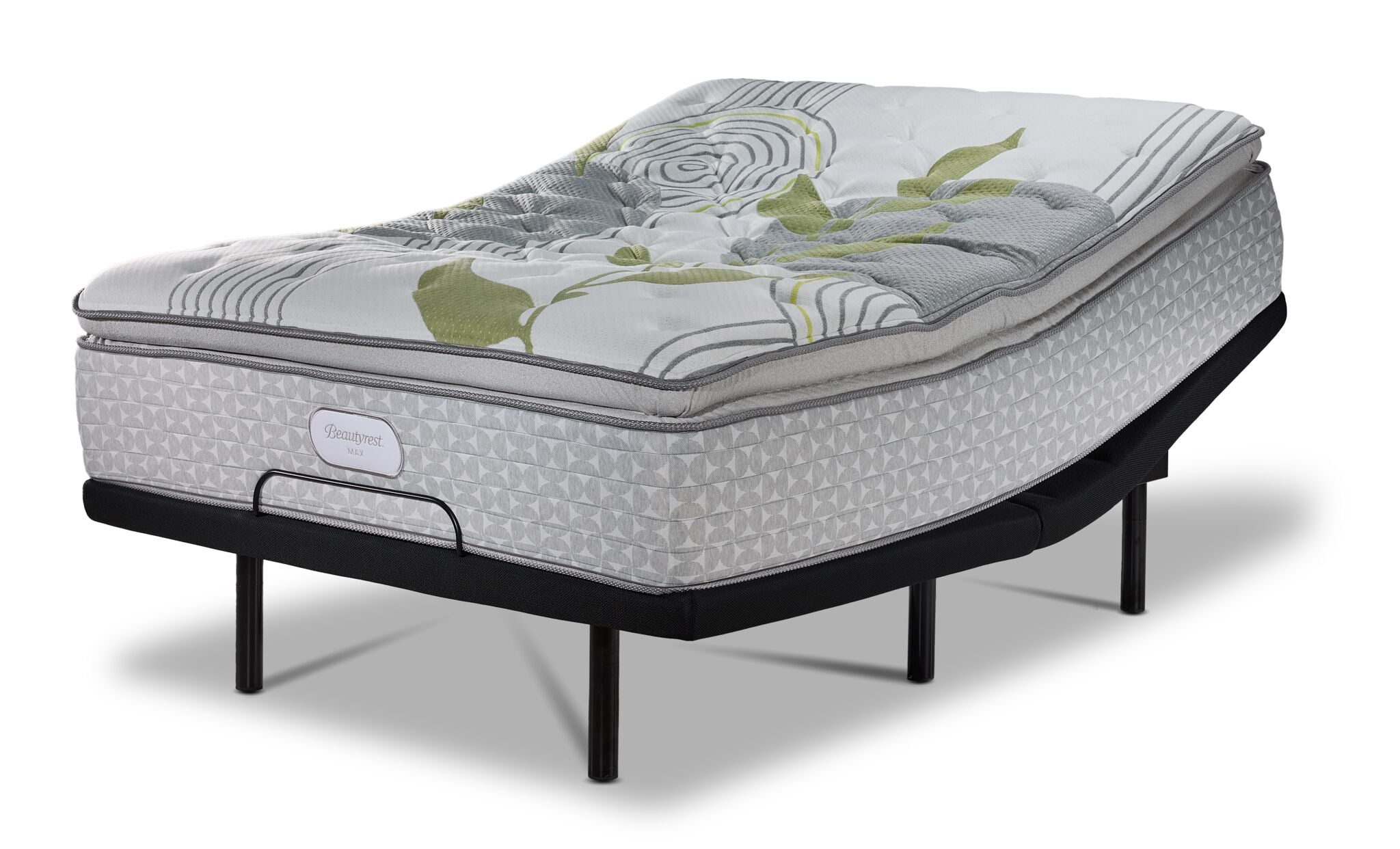 Beautyrest Max+ Valley Pillow Top Plush Twin XL Mattress and L2 Motion Pro Adjustable Base