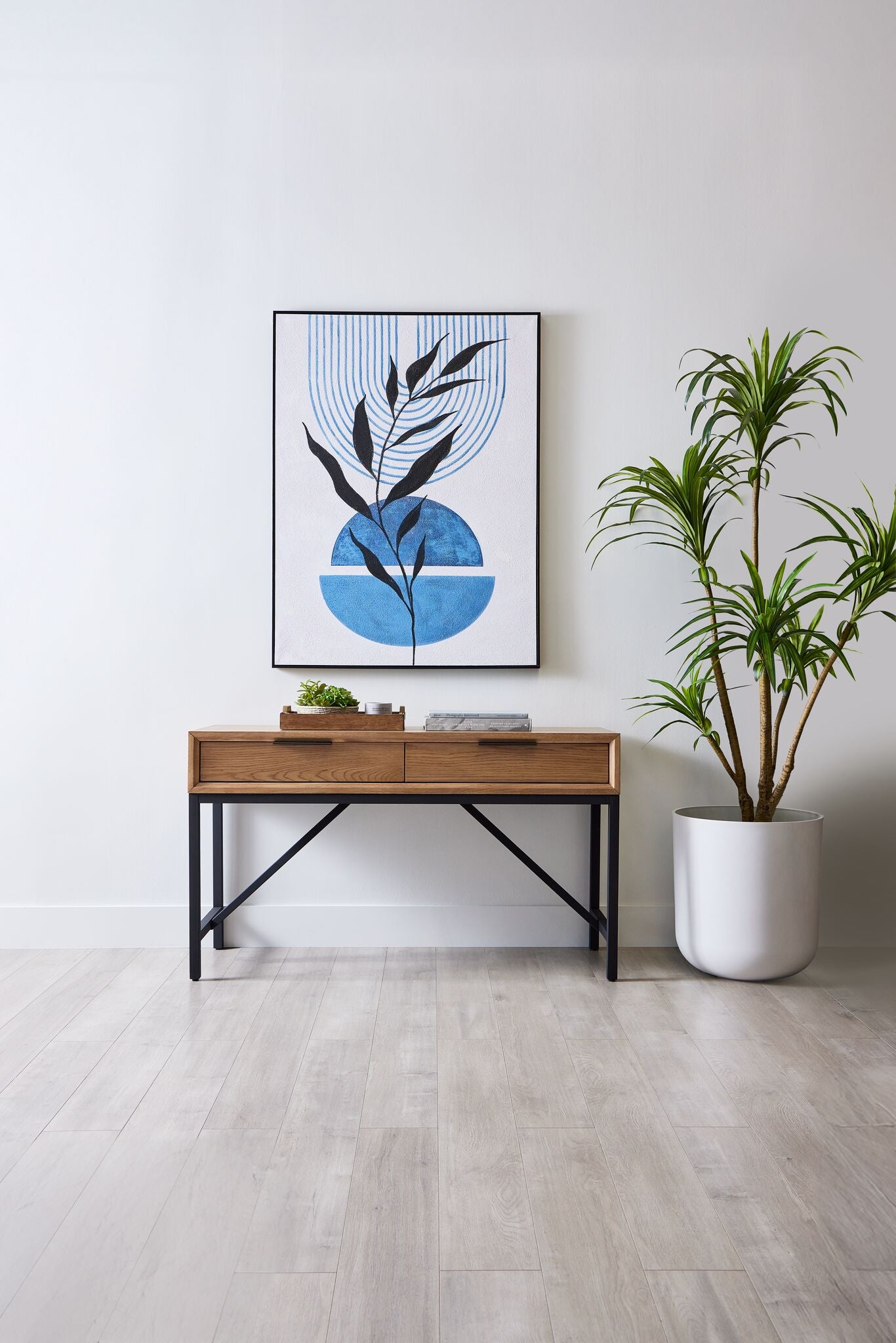 Feeling Connected Abstract Wall Art - Black & Blue