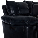 Fabio Leather Dual Power Recliner - Dark Blue