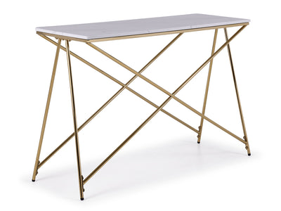 Farah Table console - blanc et or