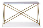 Farah 47" Sofa Table - White and Gold