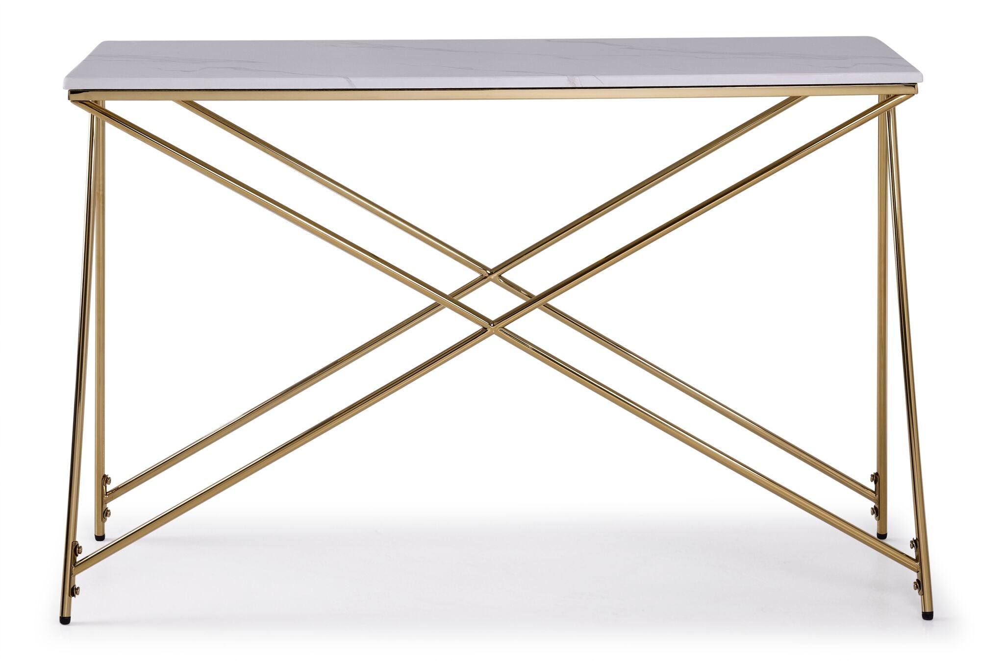 Farah 47" Sofa Table - White and Gold